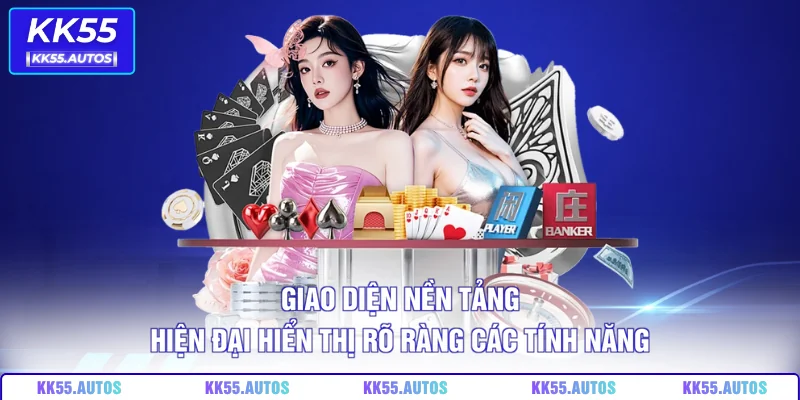 Giao diện nền tảng hiện đại hiển thị rõ ràng các tính năng